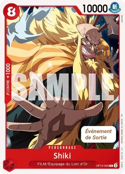 Carte One Piece française OP12-005 Shiki