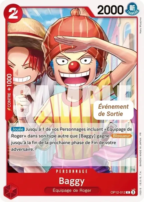 Carte One Piece française OP12-012 Baggy