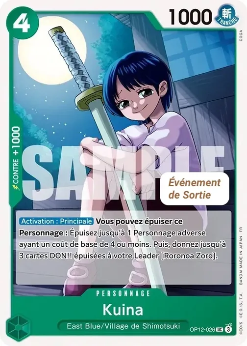 Carte One Piece française OP12-026 Kuina