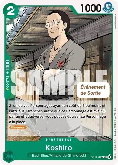 Carte One Piece française OP12-027 Koshiro