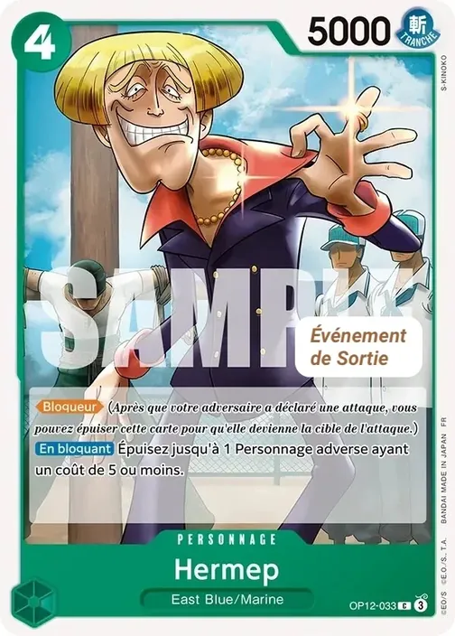 Carte One Piece française OP12-033 Hermep
