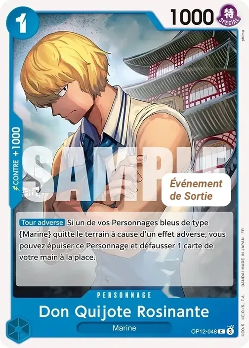 Carte One Piece française OP12-048 Don Quijote Rosinante