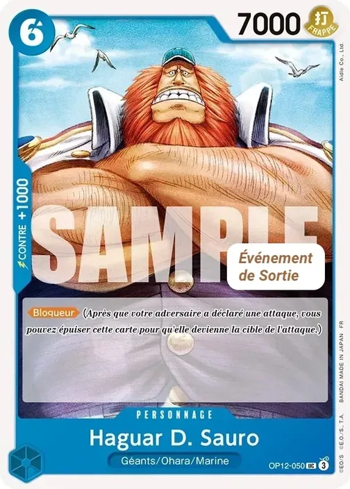 Carte One Piece française OP12-050 Haguar D. Sauro