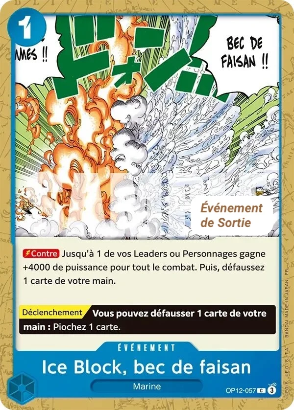 Carte One Piece française Ice Block, bec de faisan OP12-057 C