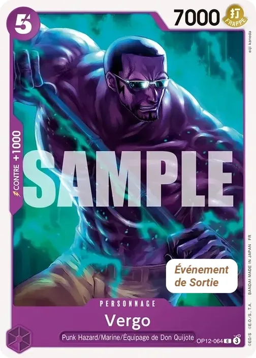 Carte One Piece française OP12-064 Vergo