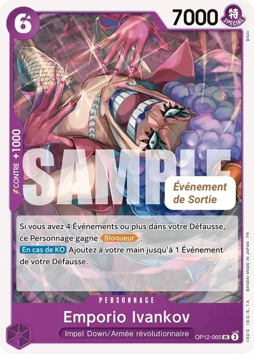 Carte One Piece française OP12-065 Emporio Ivankov