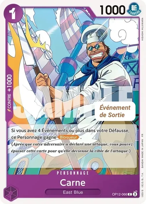 Carte One Piece française OP12-066 Carne