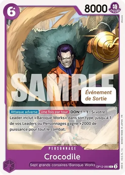 Carte One Piece française OP12-069 Crocodile