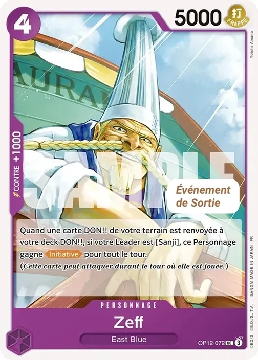 Carte One Piece française OP12-072 Zeff