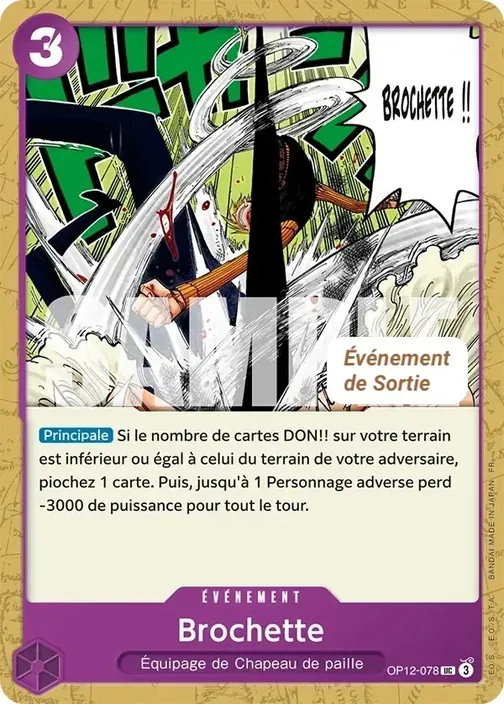 Carte One Piece française OP12-078 Brochette