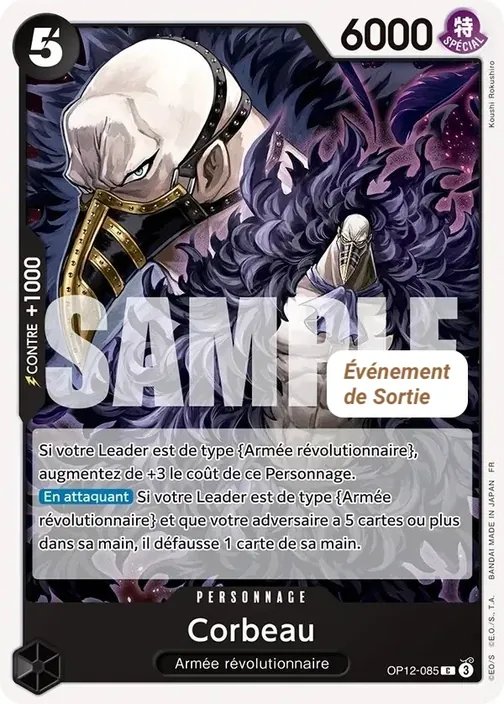 Carte One Piece française OP12-085 Corbeau
