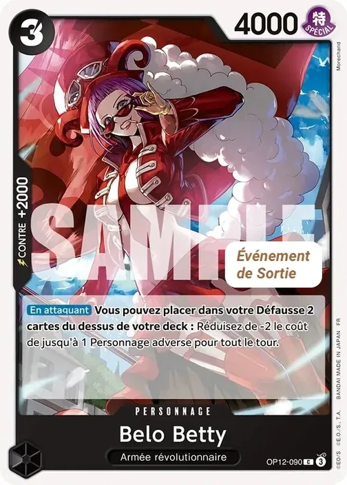 Carte One Piece française OP12-090 Belo Betty