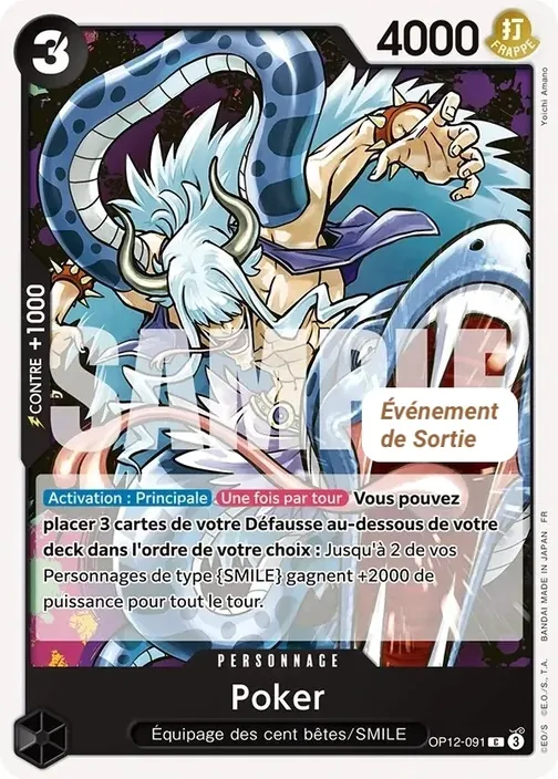 Carte One Piece française OP12-091 Poker