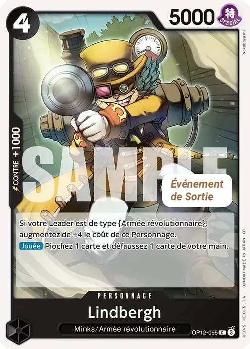 Carte One Piece française OP12-095 Lindbergh