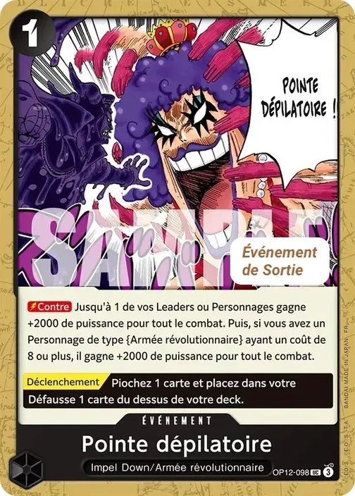 Carte One Piece française OP12-098 Pointe dépilatoire