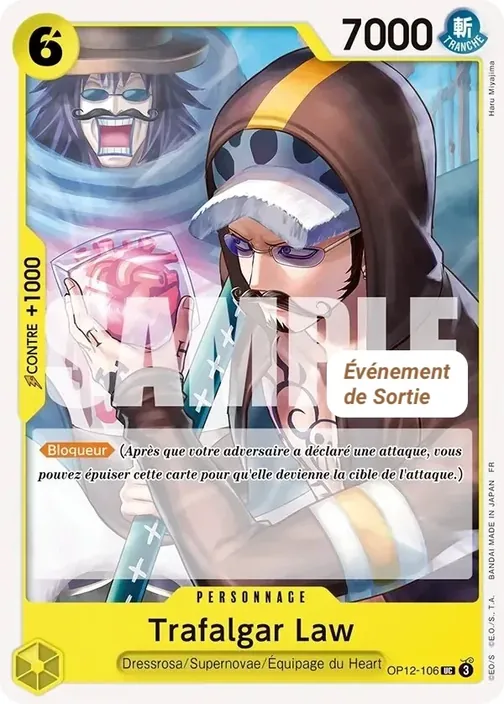 Carte One Piece française OP12-106 Trafalgar Law