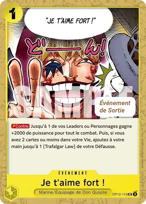 Carte One Piece française OP12-115 Je t'aime fort !