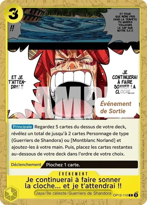 Carte One Piece française OP12-116 Je continuerai à faire sonner la cloche... et je t'attendrai !!