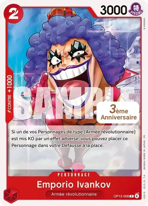 Carte One Piece française OP13-008 Emporio Ivankov