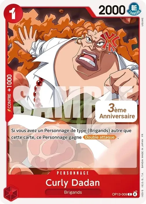 Carte One Piece française OP13-009 Curly Dadan