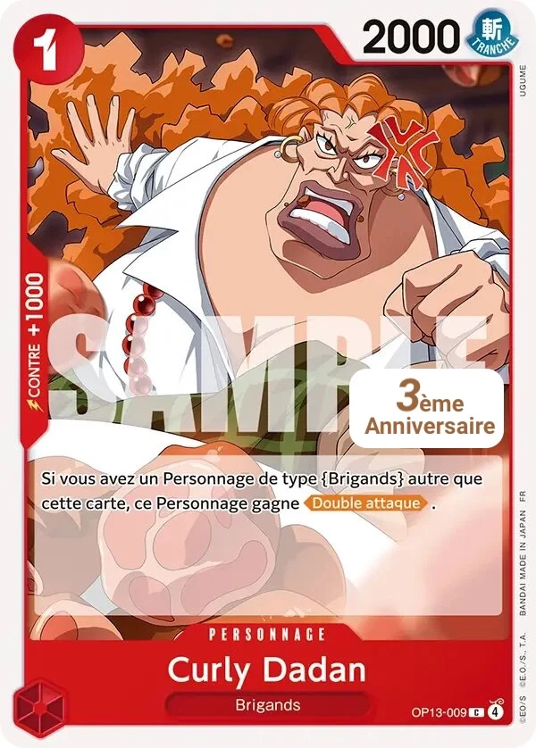 Carte One Piece française Curly Dadan OP13-009 C