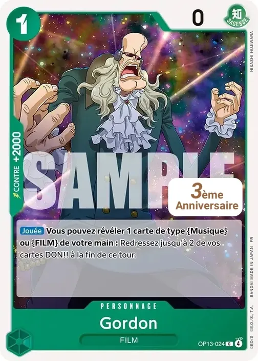Carte One Piece française OP13-024 Gordon