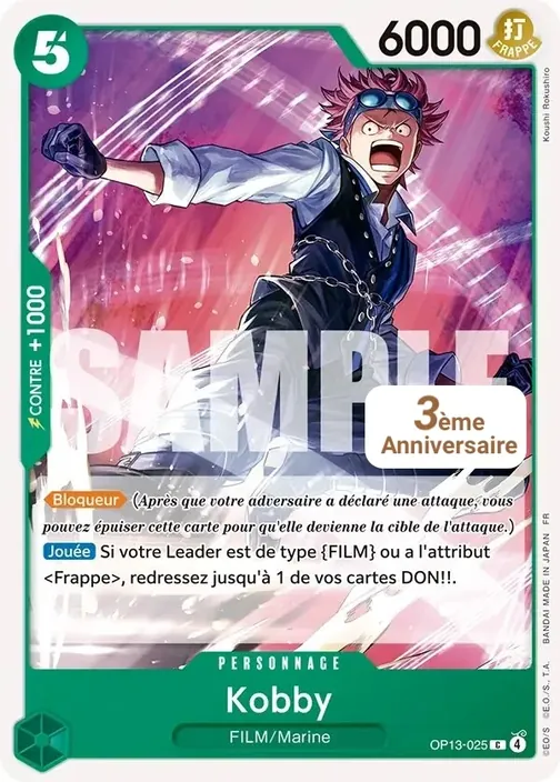 Carte One Piece française OP13-025 Kobby