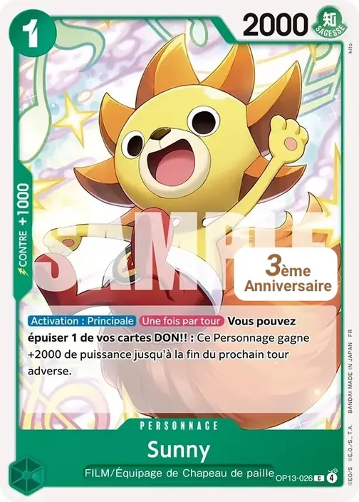 Carte One Piece française OP13-026 Sunny