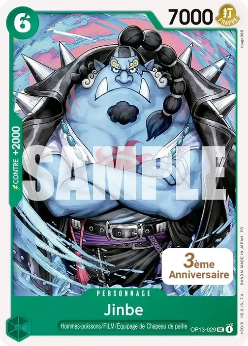 Carte One Piece française OP13-029 Jinbe