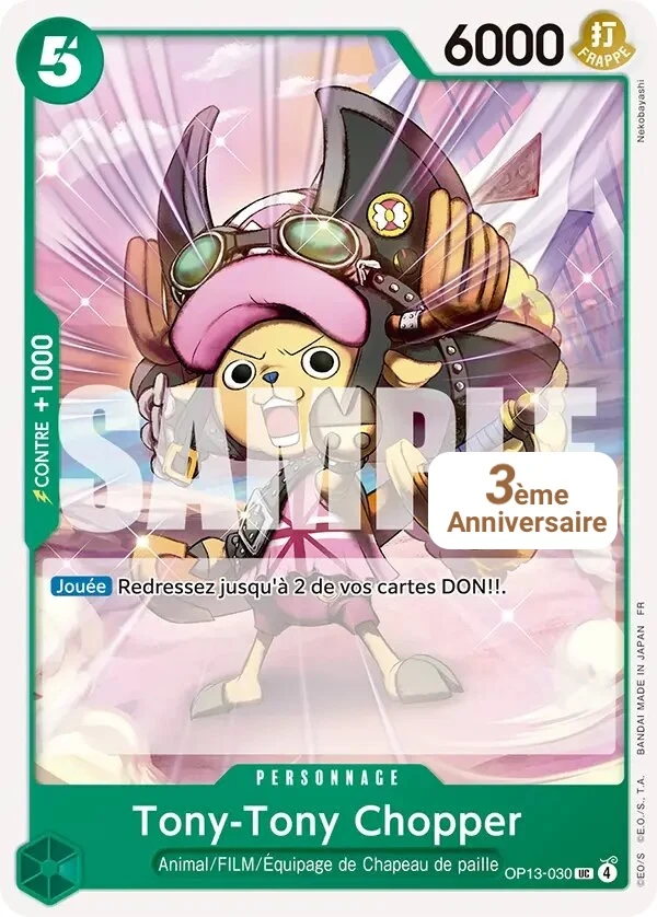 Carte One Piece française Tony-Tony Chopper OP13-030 UC