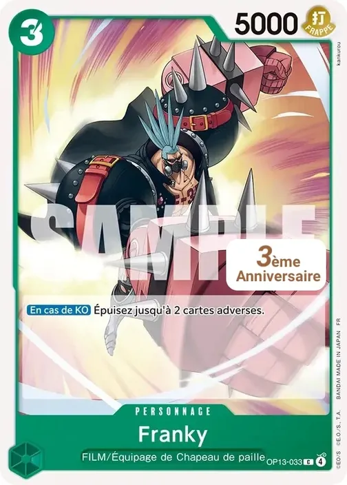 Carte One Piece française OP13-033 Franky