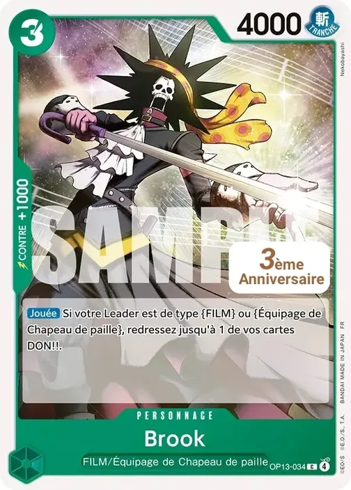 Carte One Piece française OP13-034 Brook