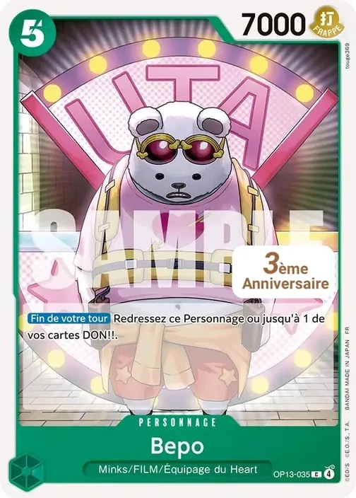 Carte One Piece française OP13-035 Bepo