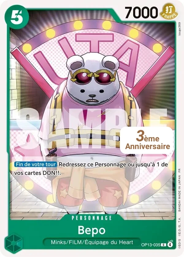 Carte One Piece française Bepo OP13-035 C