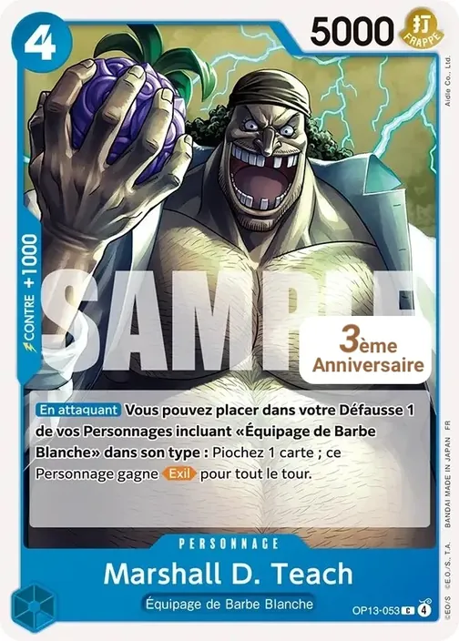 Carte One Piece française OP13-053 Marshall D. Teach