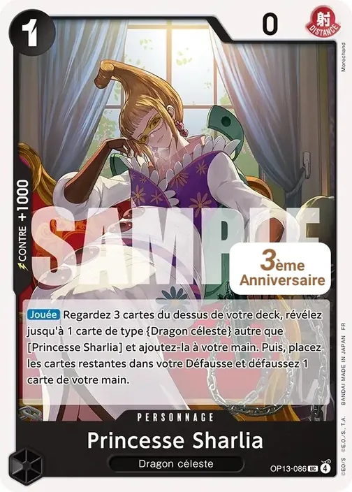 Carte One Piece française OP13-086 Princesse Sharlia
