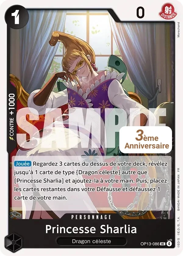 Carte One Piece française Princesse Sharlia OP13-086 UC