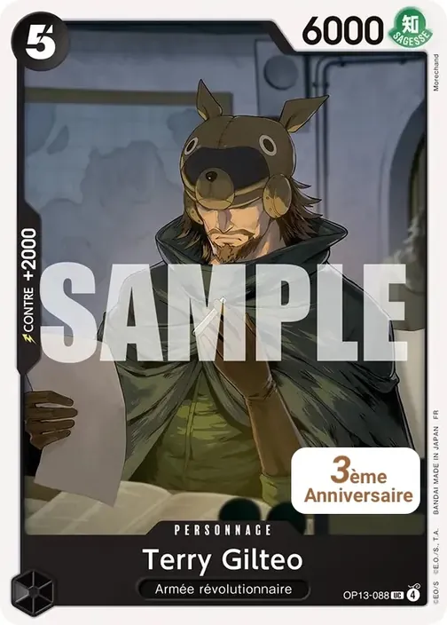 Carte One Piece française OP13-088 Terry Gilteo