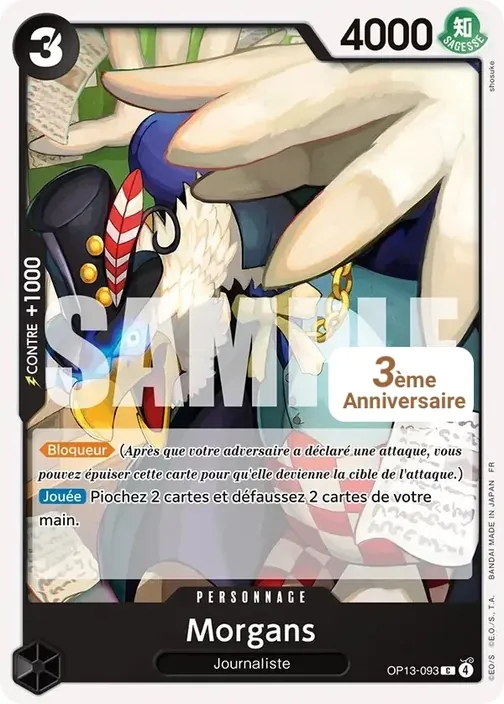 Carte One Piece française OP13-093 Morgans