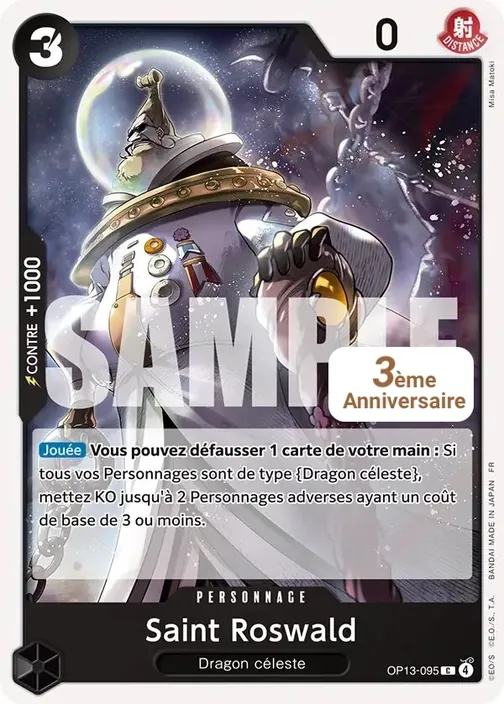 Carte One Piece française OP13-095 Saint Roswald