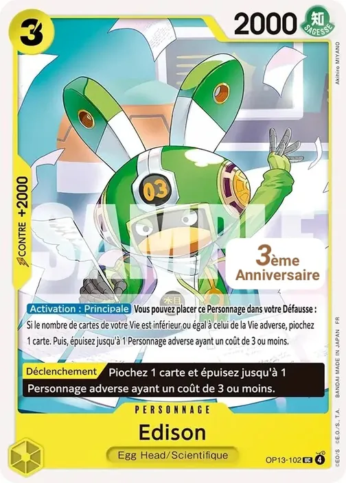 Carte One Piece française OP13-102 Edison