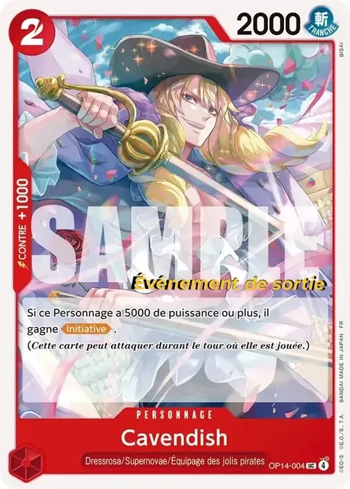 Carte One Piece française OP14-004 Cavendish