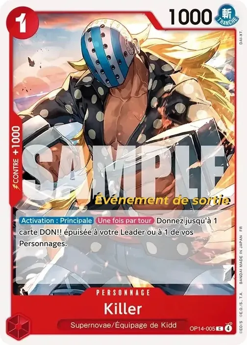 Carte One Piece française OP14-005 Killer