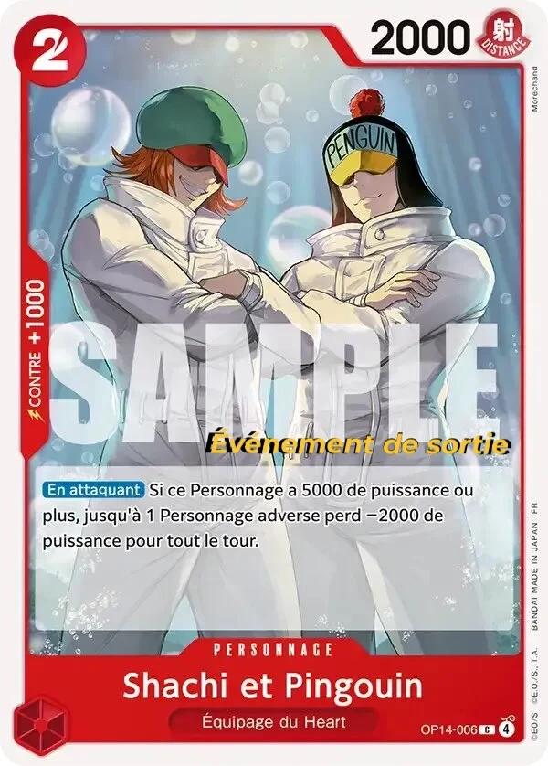 Carte One Piece française Shachi et Pingouin OP14-006 C
