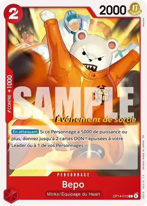 Carte One Piece française OP14-012 Bepo