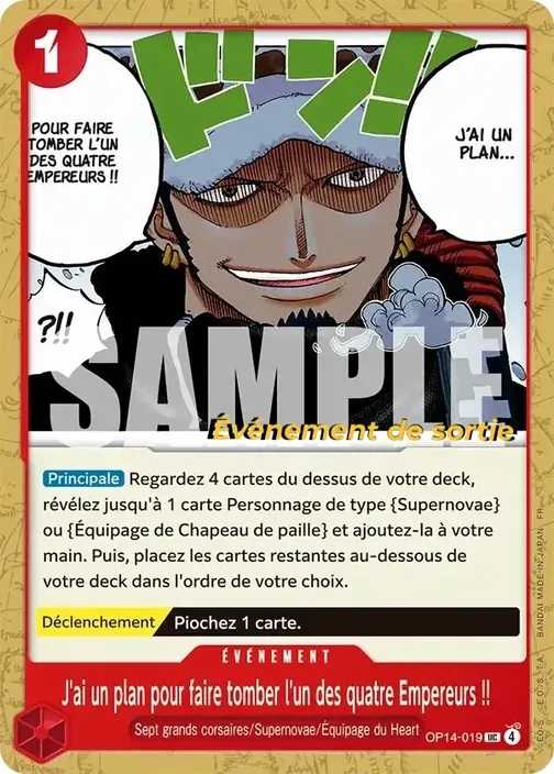 Carte One Piece française OP14-019 J'ai un plan pour faire tomber l'un des quatre Empereurs !!