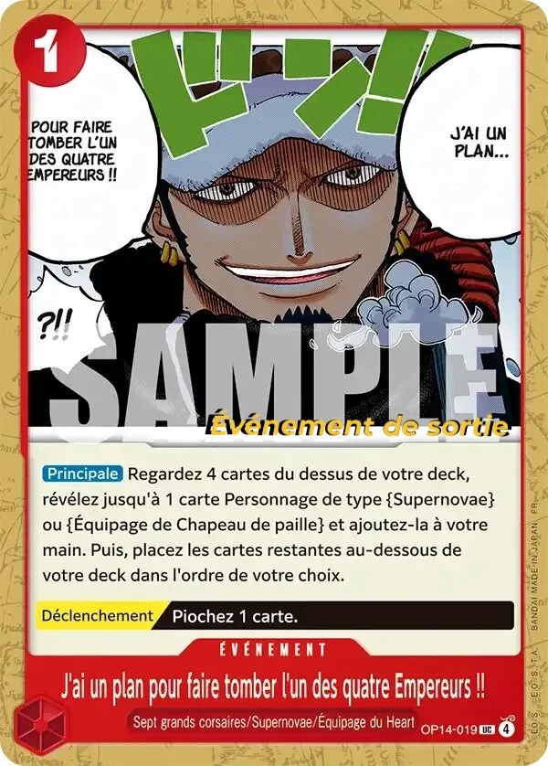 Carte One Piece française J'ai un plan pour faire tomber l'un des quatre Empereurs !! OP14-019 UC