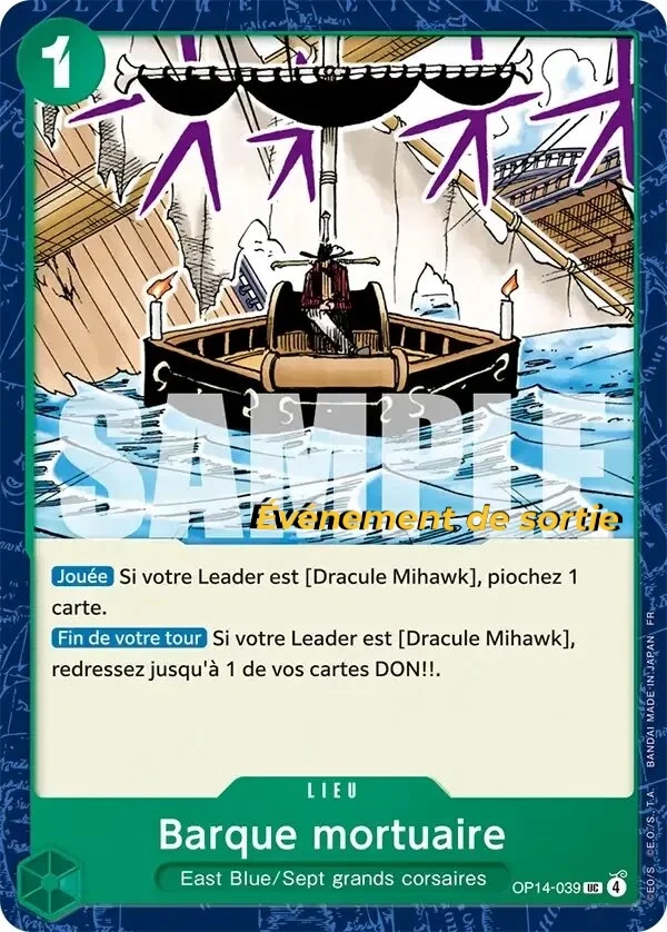 Carte One Piece française Barque mortuaire OP14-039 UC
