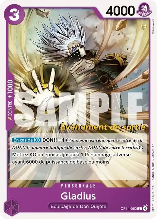 Carte One Piece française OP14-062 Gladius