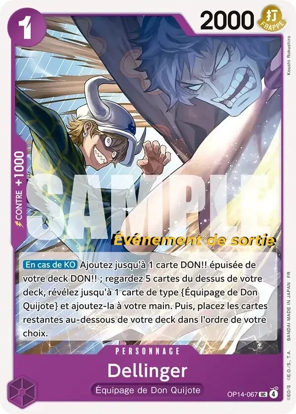Carte One Piece française Dellinger OP14-067 UC